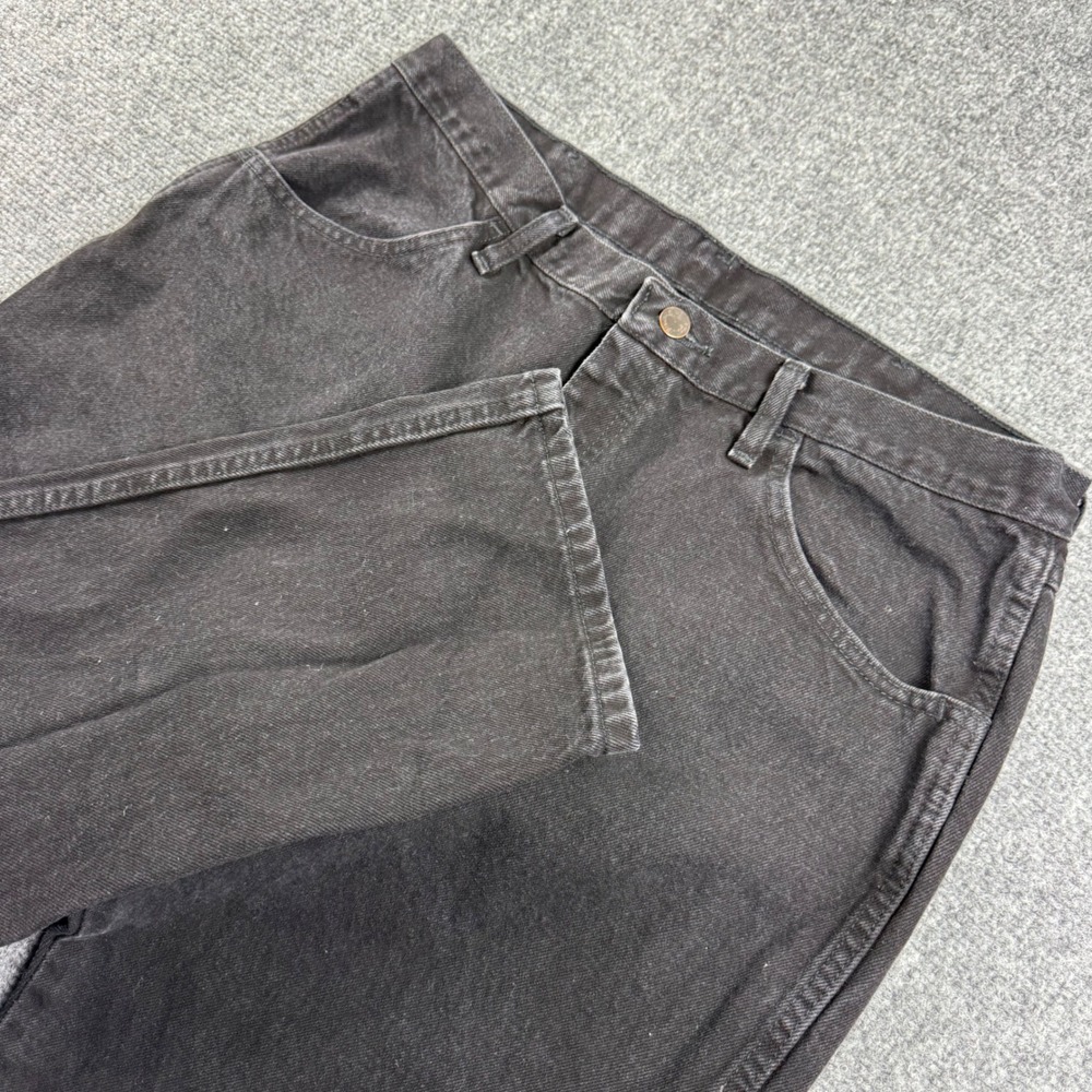 Rustler Regular Fit Jeans 36x30 Black Straight Leg Cotton Denim Mens
